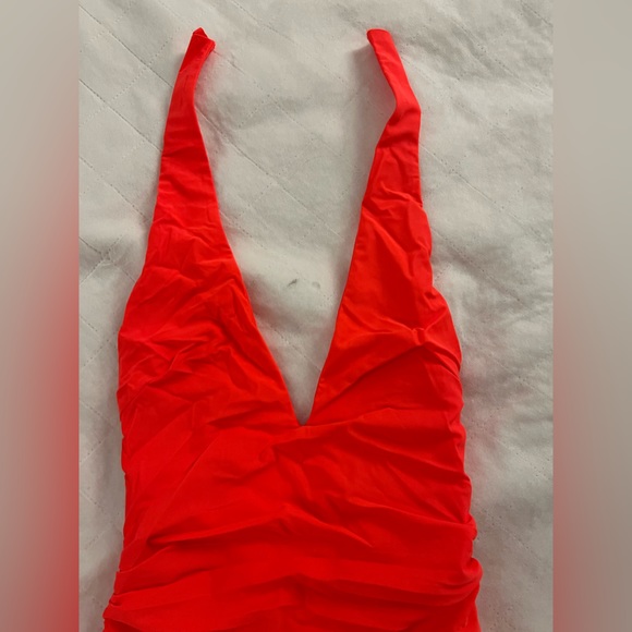 Tiger Mist Stretchy Halter Mini Dress - Picture 2 of 5